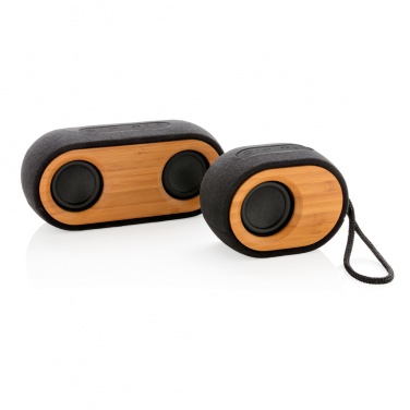 Logo trade advertising product photo of: Bamboo X double speaker